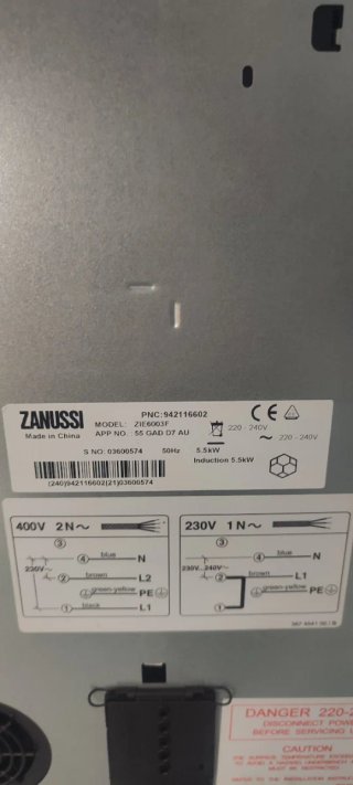 Vitrocerámica Zanussi Induccion