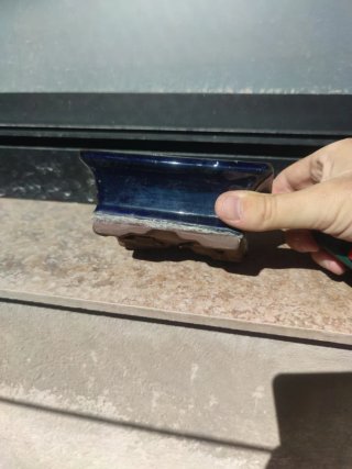 Maceta bonsai cerámica azul y marrón