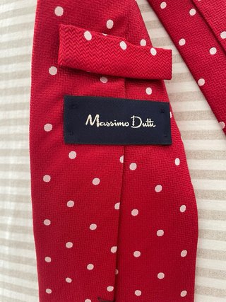 Corbata Massimo Dutti Roja Lunares