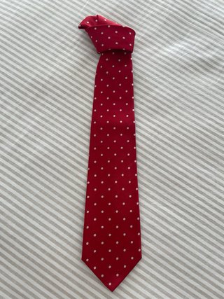 Corbata Massimo Dutti Roja Lunares