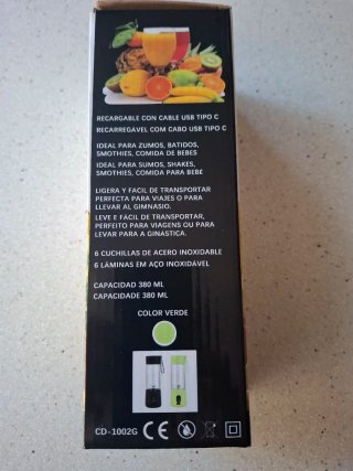 Batidora Portátil Eurotec Recargable