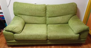Sofá de 2 plazas tela verde