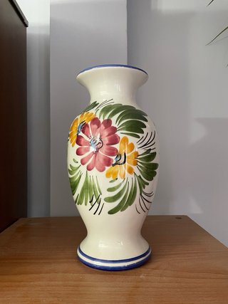 Jarrón Cerámica Vintage Flores Multicolor