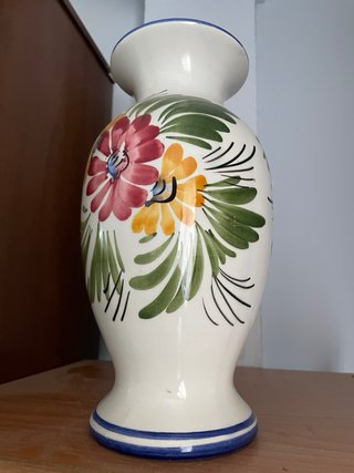 Jarrón Cerámica Vintage Flores Multicolor