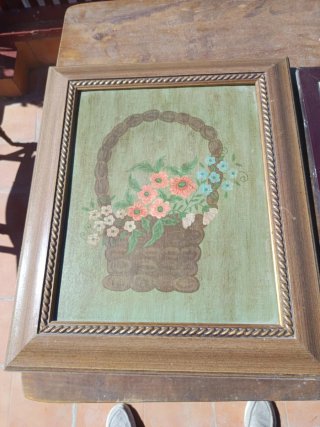 Cuadro decorativo cesta flores