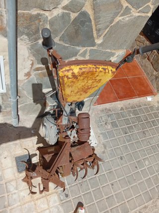 Motocultor antiguo para huerta
