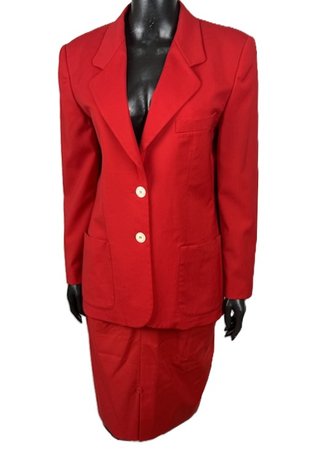 Tailleur Luisa Spagnoli Rosso Lana Tg. 44 \ M