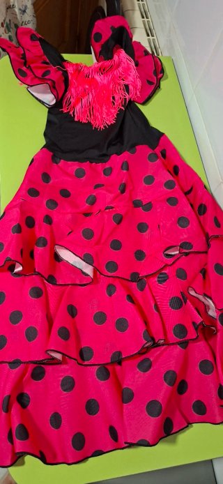 Vestido Flamenca Lunares Rojo Talla Única