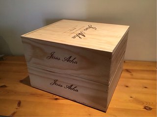 2 Cajas de madera con tapa corredera