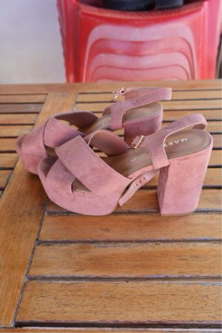 Tacones rosas plataforma talla 37