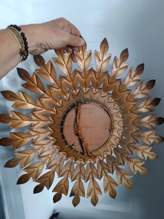 Espejo Sol Antiguo Metálico Dorado