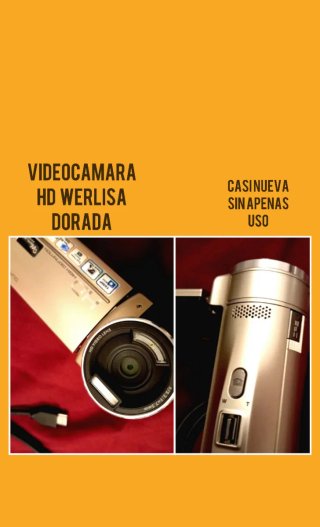 Videocámara Werlisa HD Dorada Casi Nueva