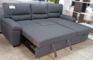 Sofá Cama Gris EMMA Chaiselong con Arcón