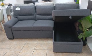 Sofá Cama Gris EMMA Chaiselong con Arcón