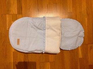 Funda invierno capazo bebé cuadros azul