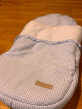 Funda invierno capazo bebé cuadros azul