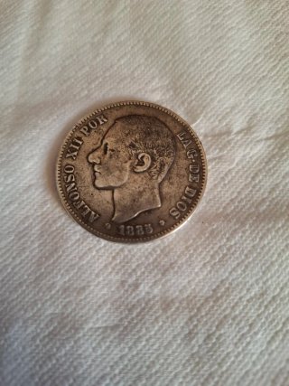 Moneda 5 Pesetas Alfonso XII 1885 Plata. Ofertas?