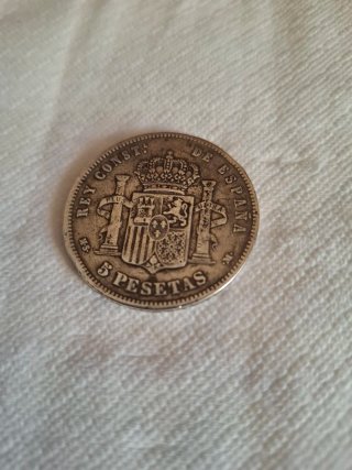 Moneda 5 Pesetas Alfonso XII 1885 Plata. Ofertas?