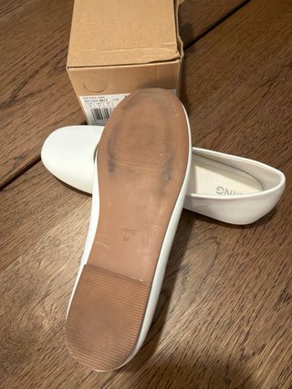 Bailarinas MNG Piel Talla 34 Blanco