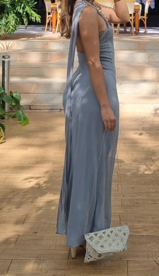 Vestido de fiesta gris talla M