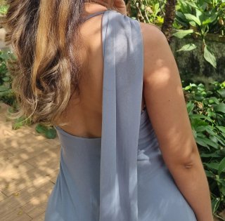 Vestido de fiesta gris talla M