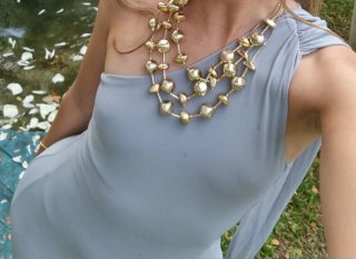 Vestido de fiesta gris talla M