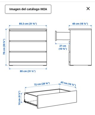 2 Cómodas Malm Ikea Blancas 70 cada una