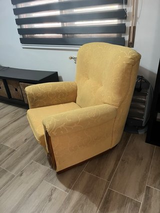 Sillón orejero tela estampado