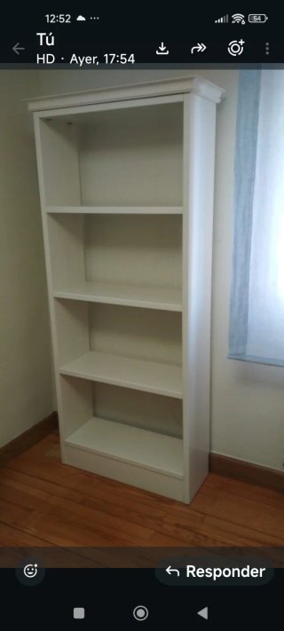 Librería beige de madera DM 3cm  grosor.Sin fondo