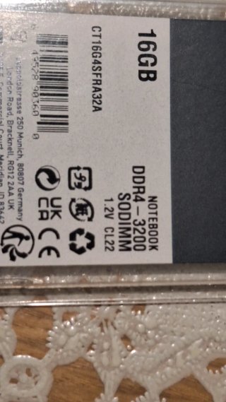 Nueva a estrenar. Crucial RAM DDR4 16GB 3200MHz