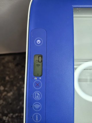 Impresora HP Azul y Blanca