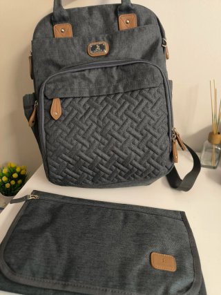 Bolso Mochila Carro Bebé Gris Cambiador a juego