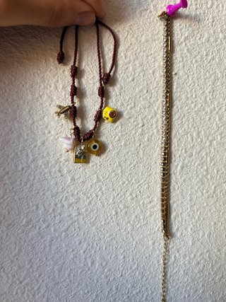 Pack pulseras oro y rosa