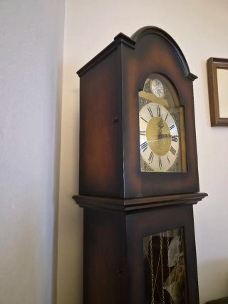 Reloj de pie antiguo Tempus Fugit