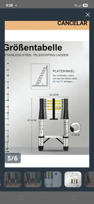 Escalera telescópica plegable