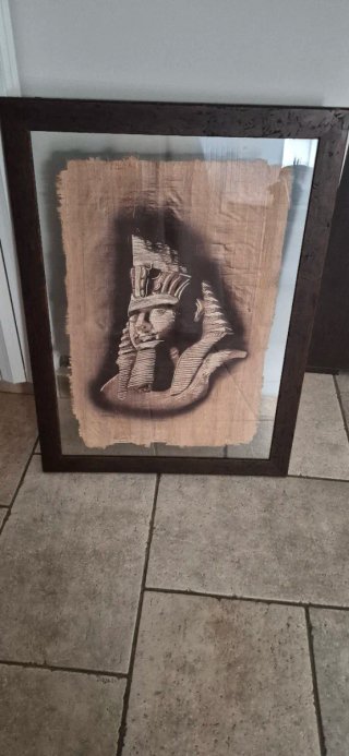 Quadro in papiro con faraone