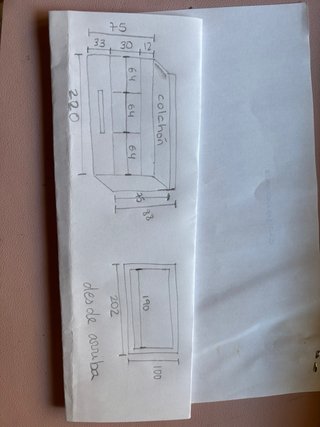 Cama alta con cajoneras y cajón con otro colchón
