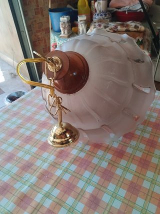 Lámpara de techo antigua madera y metal