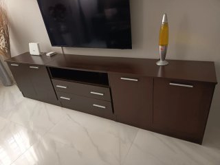 Mueble salón modular wengue 2,40 cm. Regalo mesa