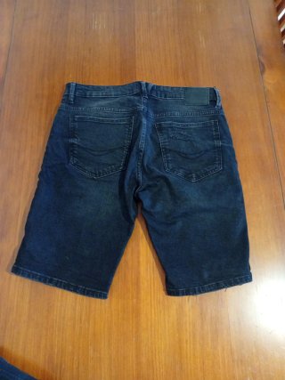 Pull&Bear Pantalón Corto Hombre Azul Roto