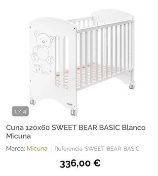 Cuna Basic 120x60 Sweet Bear