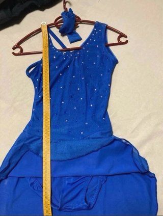 Mallot Patinaje Artístico Azul Lentejuelas