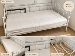 Diván de forja blanco