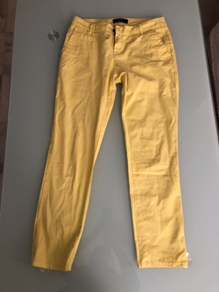 Pantalón Mango Talla S Amarillo
