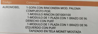 Sofá Rinconero MOSTAZA TELA SUAVE