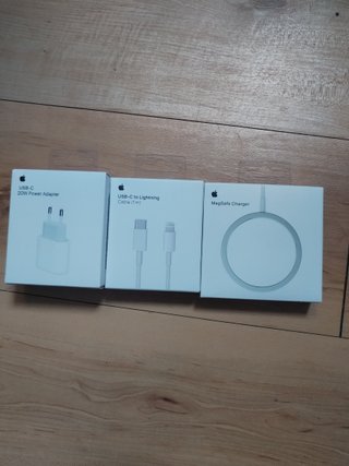 Cargador Apple Iphone inalámbrico+cable+adaptador