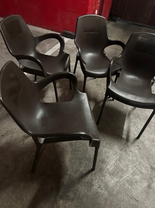 Juego de 12 sillas de terraza de plástico