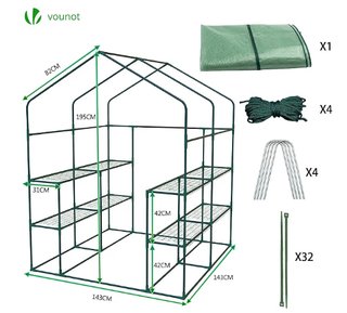 Invernadero Vounot 143x143x195cm Verde