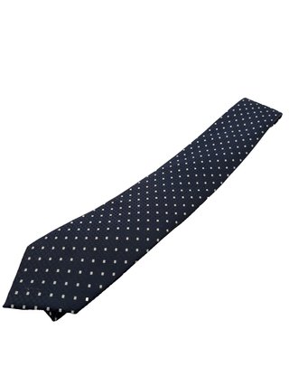 Cravatta uomo blu navy a pois microfibra elegante