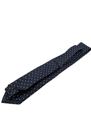 Cravatta uomo blu navy a pois microfibra elegante